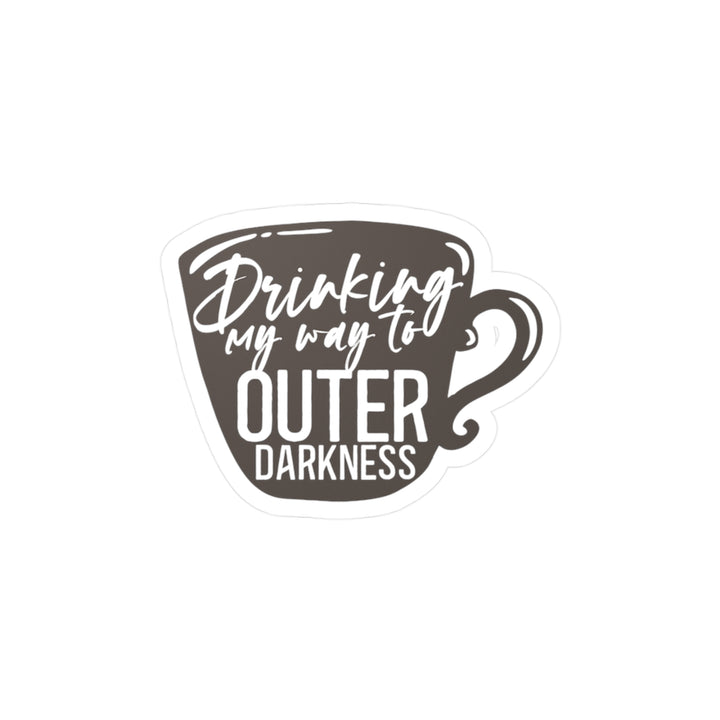 A sticker with a design that includes the text &
