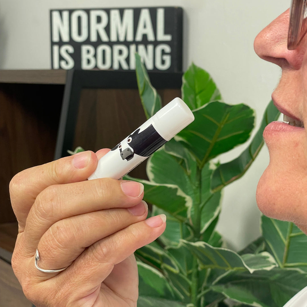 Lip balm with the words &