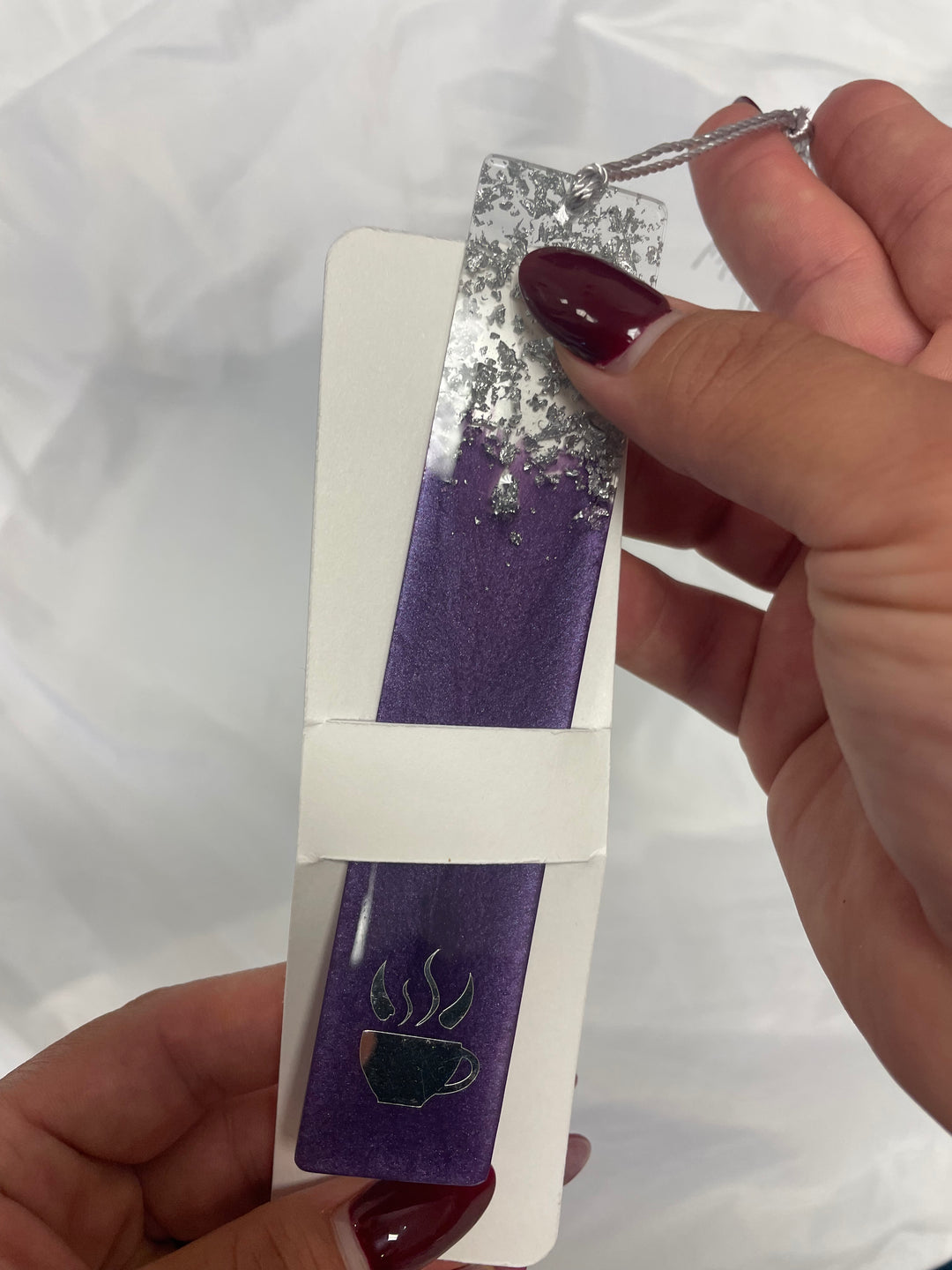 A purple bookmark