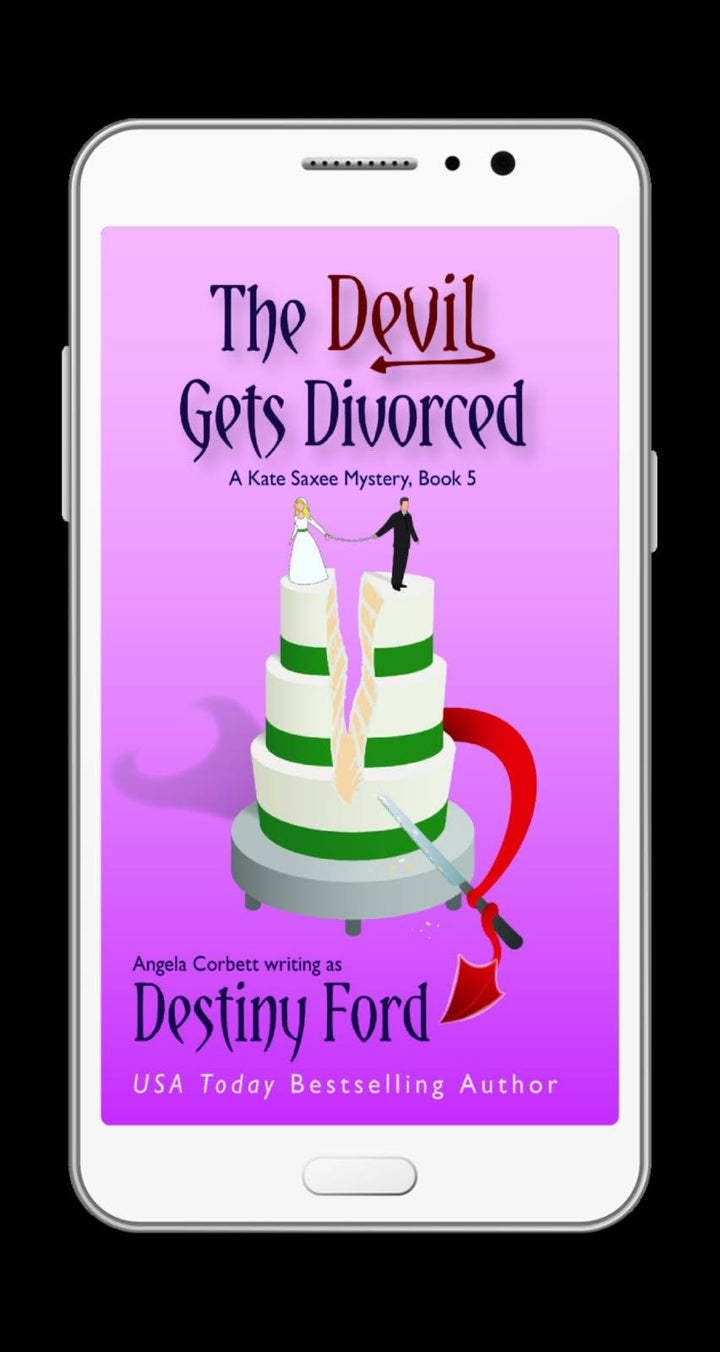 Phone displaying the book cover of &