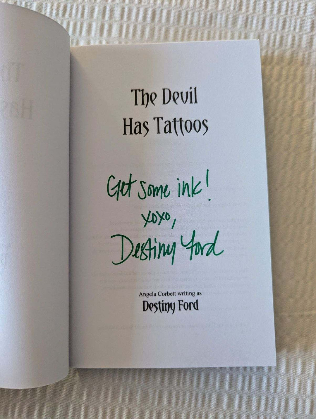 The inside cover of the book &