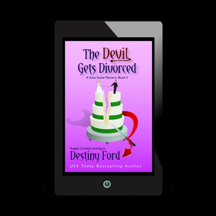 E-reader displaying the book cover of &